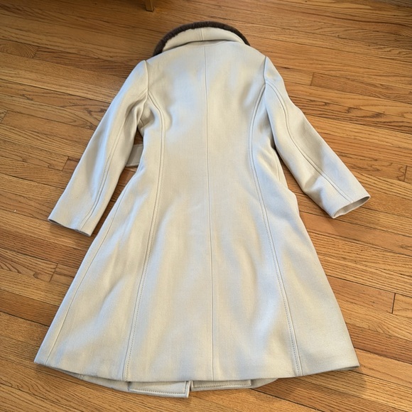 Kate Spade Briella Wool Faux Fur Collar Coat Tan Sz14 - Picture 8 of 8